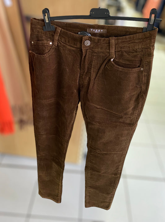 Pantalon velours côtelé - marron